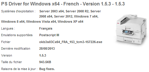 C910 _ PS Driver for Windows x64 - French - Version 1.5.3